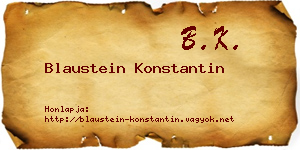 Blaustein Konstantin névjegykártya